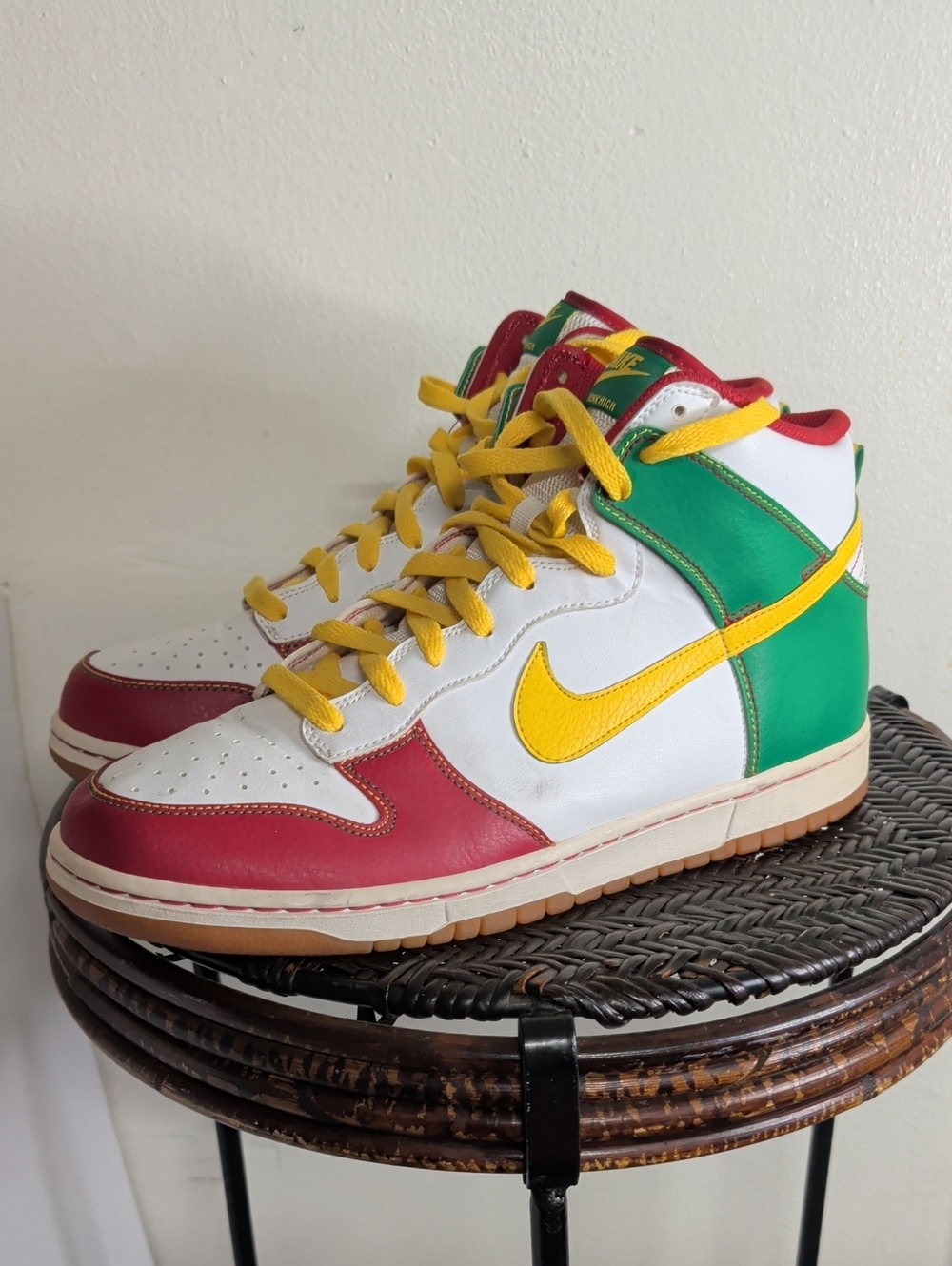 Nike 6.0 Dunk High Rasta Yellow Green Red Men Size 11